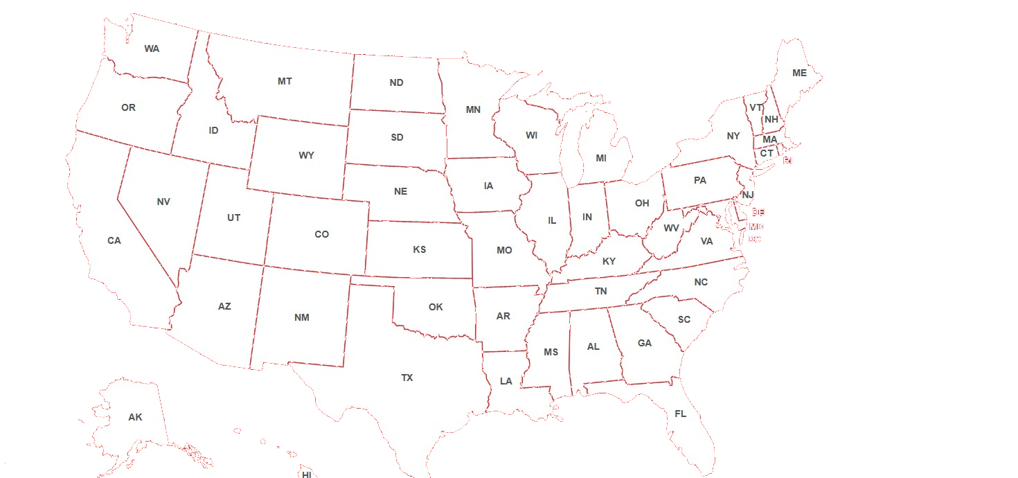 Map of the United States showing nationwide travel nursing coverage